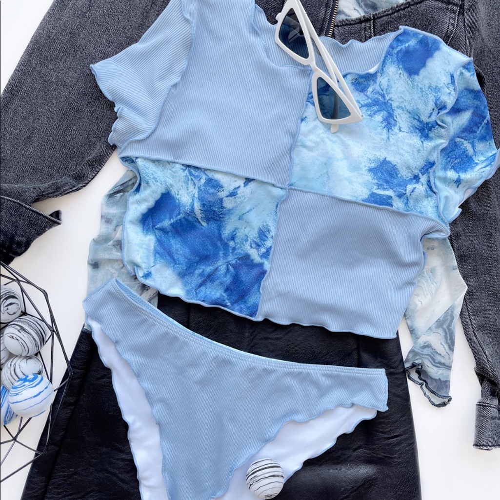 Cute Bathing Suit With Tee Top